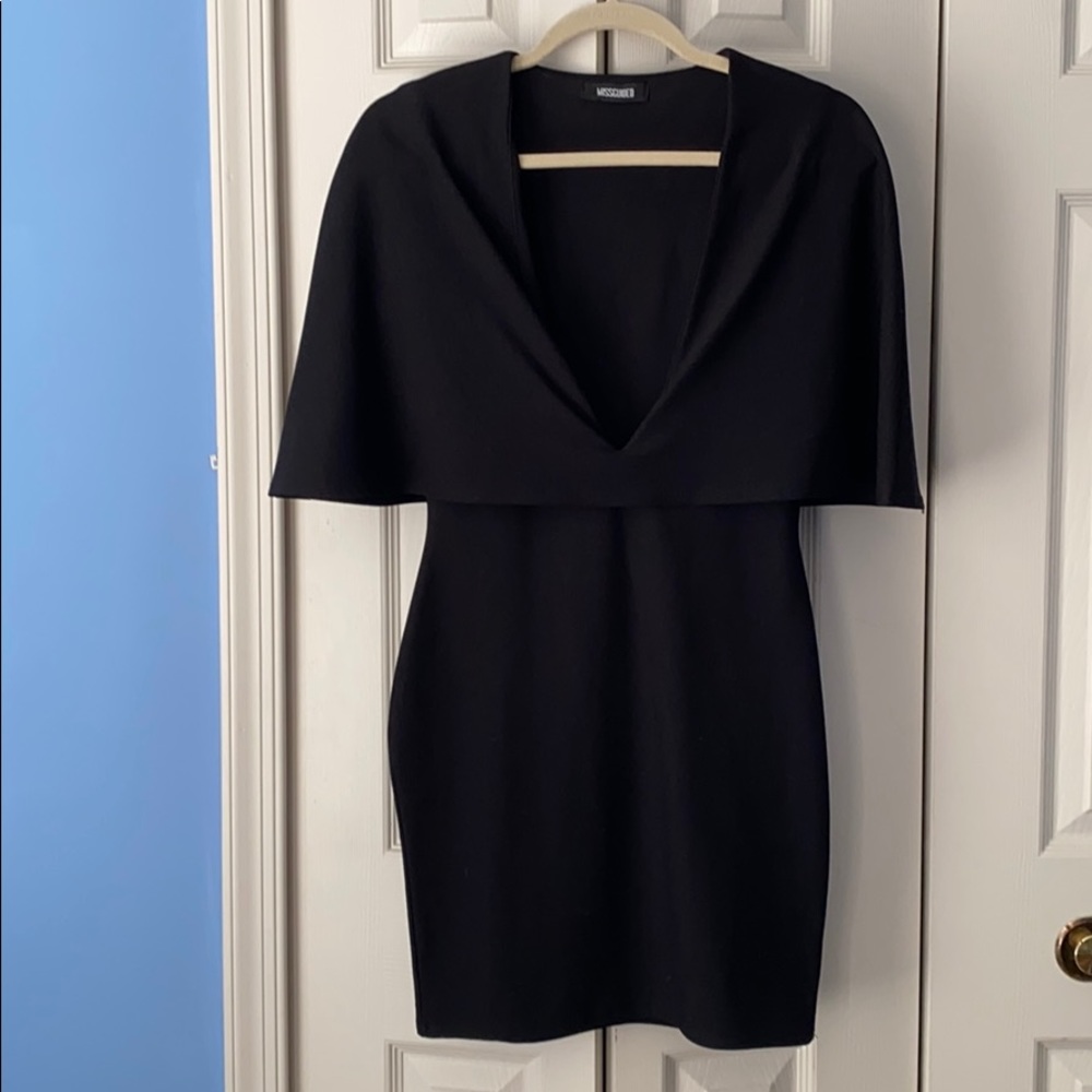 Missguided Cape Sleeve Plunge Dress